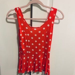 Minnie Mouse Peplum Polka Dot Blouse